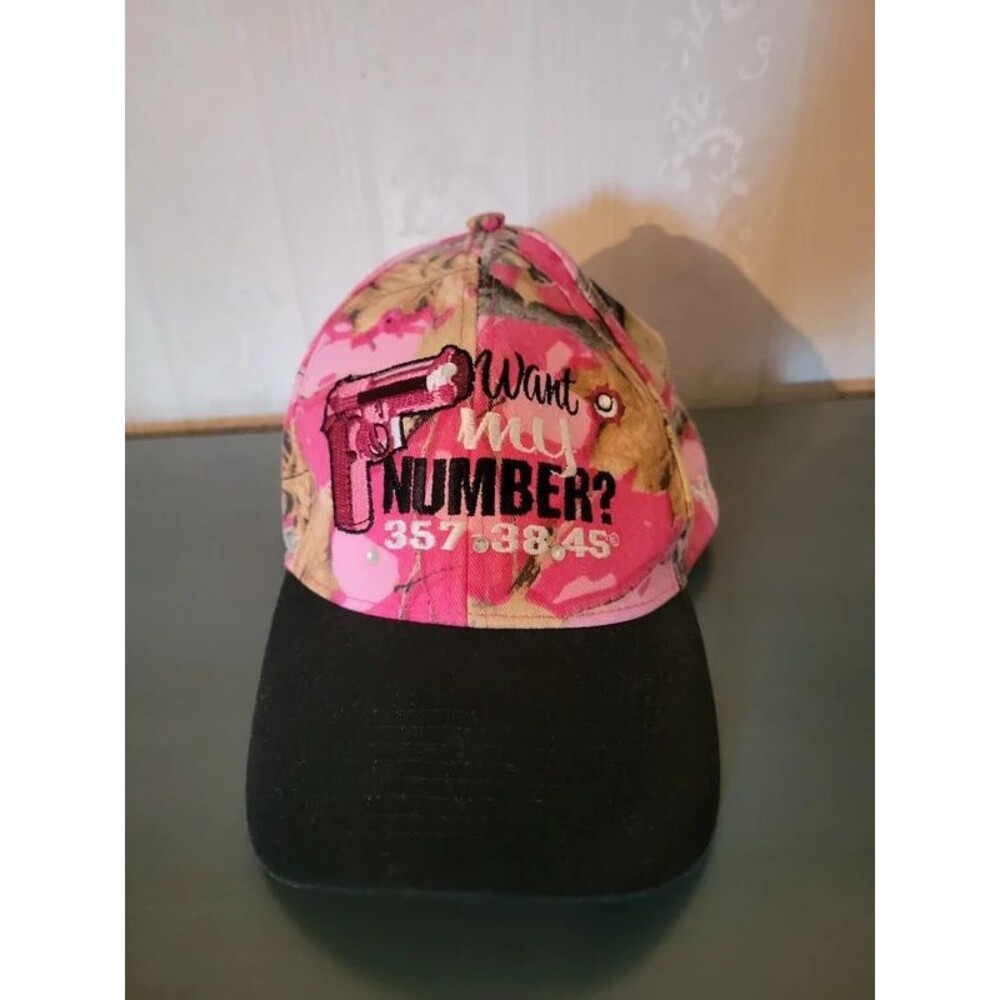 Pink Camo Number Hat